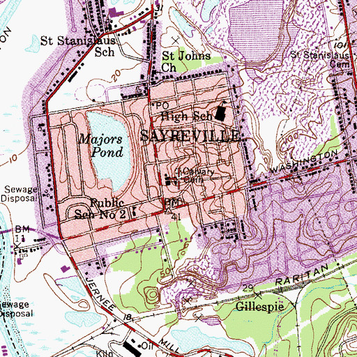 Topographic Map of Our Lady of Victories School, NJ