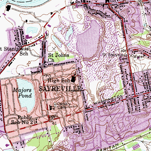 Topographic Map of Wilson Elementary School, NJ