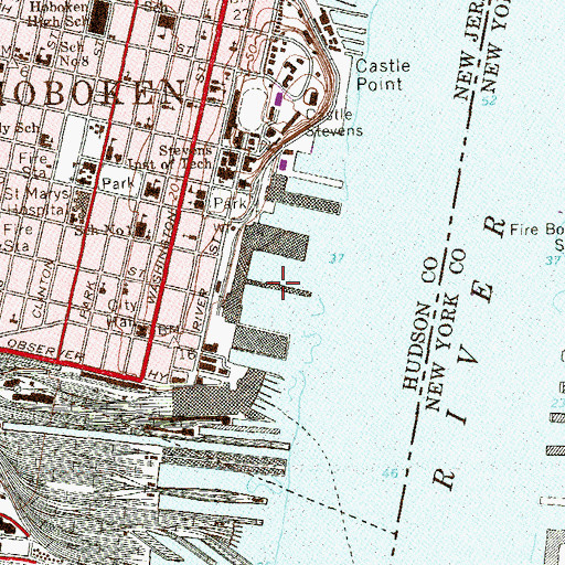 Topographic Map of Pier B, NJ
