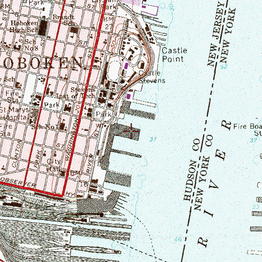 Topographic Map of Pier C, NJ