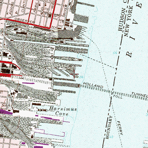 Topographic Map of Pier 7, NJ