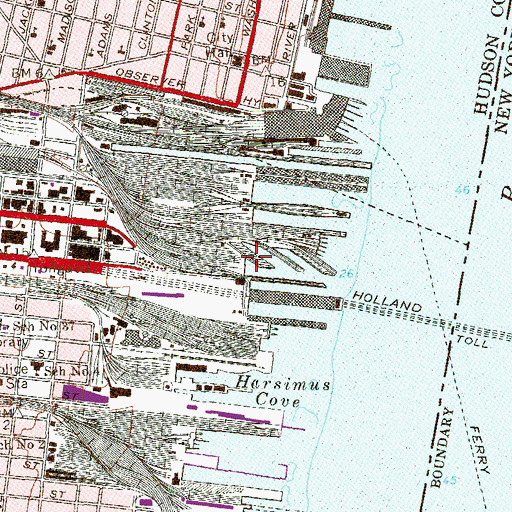 Topographic Map of Pier 9, NJ