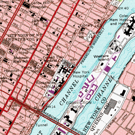Topographic Map of C V Starr Pavillion, NY