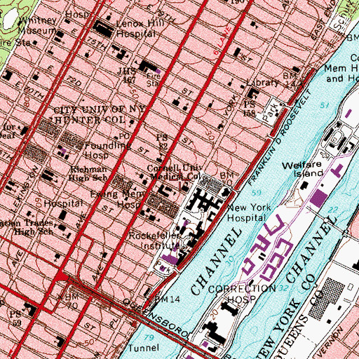 Topographic Map of Kips Bay Building, NY