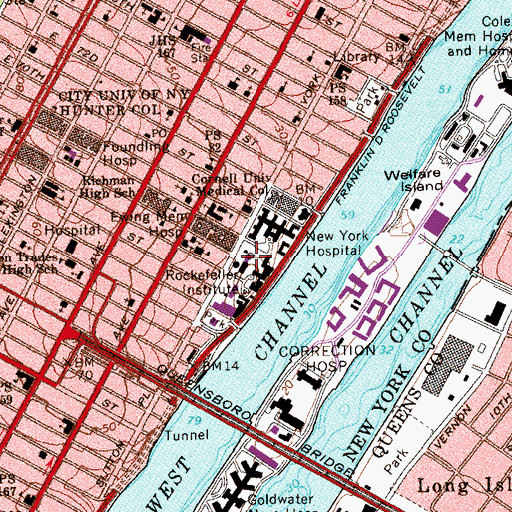 Topographic Map of Abby Aldrich Rockefeller Hall, NY
