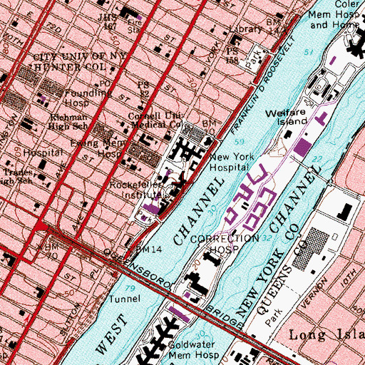 Topographic Map of Flexner Hall, NY