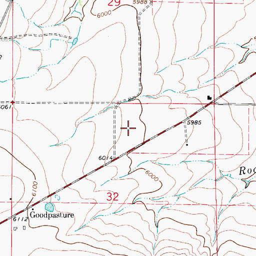 Topographic Map of Good Pasture Airport (historical), CO