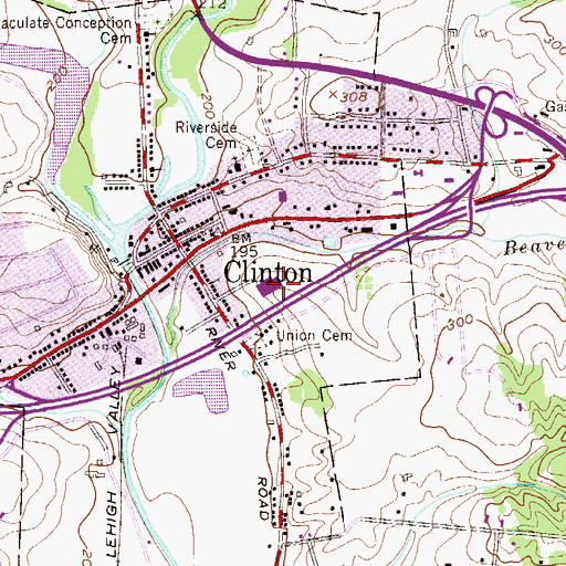 Topographic Map of Clinton Elementary School, NJ