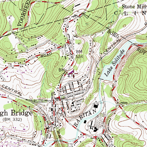 Topographic Map of High Bridge Elementary School, NJ