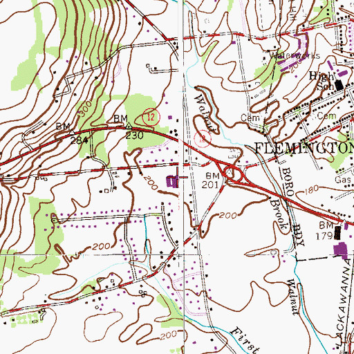 Topographic Map of Robert Hunter Elementary School, NJ