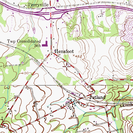 Topographic Map of Union Township Elementary School, NJ