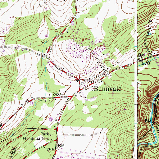 Topographic Map of Bunnvale School (historical), NJ