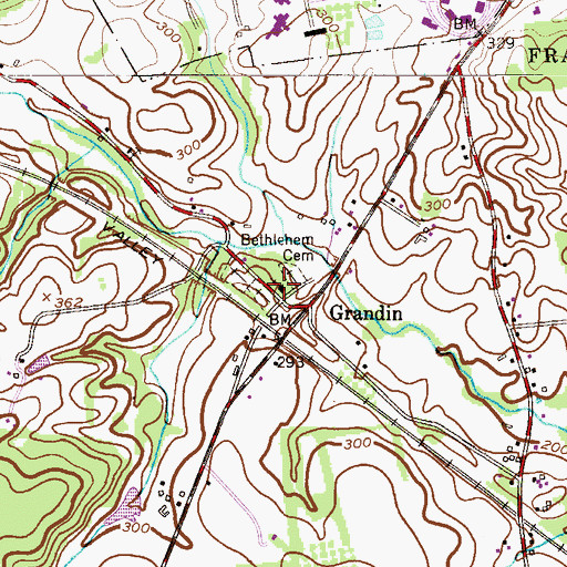 Topographic Map of Bethlehem Church, NJ