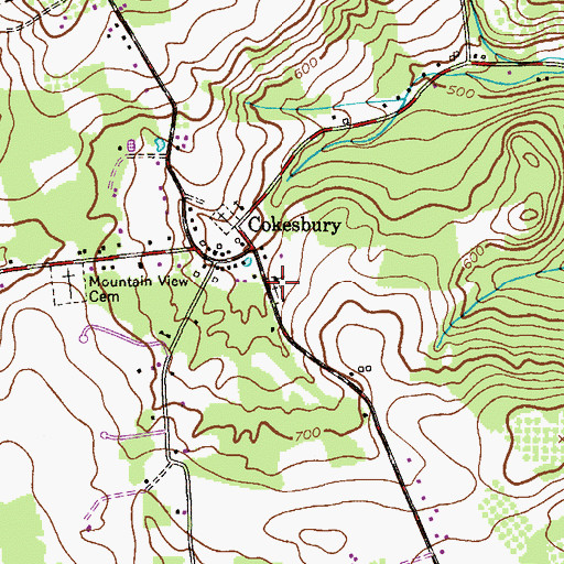 Topographic Map of Cokesbury United Methodist Church Cemetery, NJ