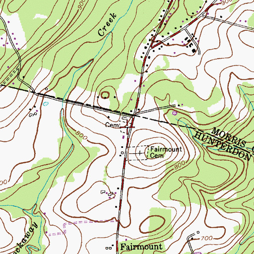 Topographic Map of Fairmount Presbyterian Church Yard, NJ