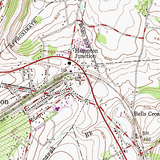 Topographic Map of Saint Anns Catholic Church Cemetery, NJ