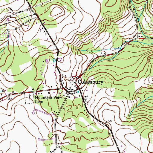 Topographic Map of Cokesbury Presbyterian Church, NJ