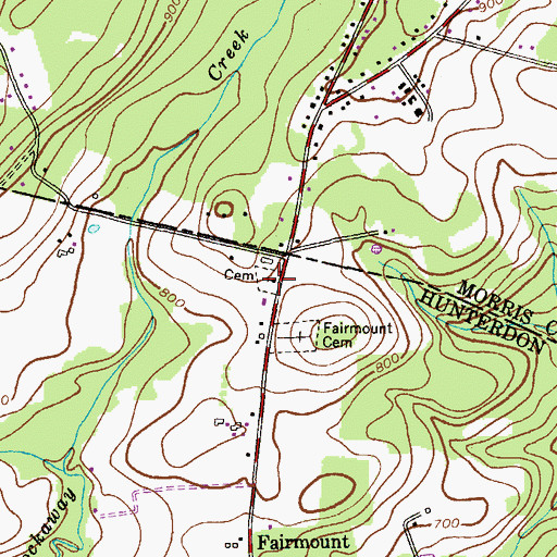 Topographic Map of Fairmount Presbyterian Church, NJ