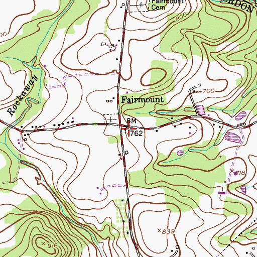 Topographic Map of Fairmount United Methodist Church, NJ