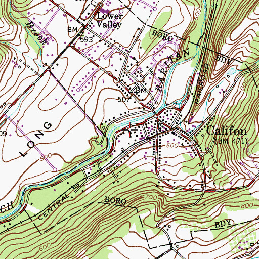 Topographic Map of Califon United Methodist Church, NJ