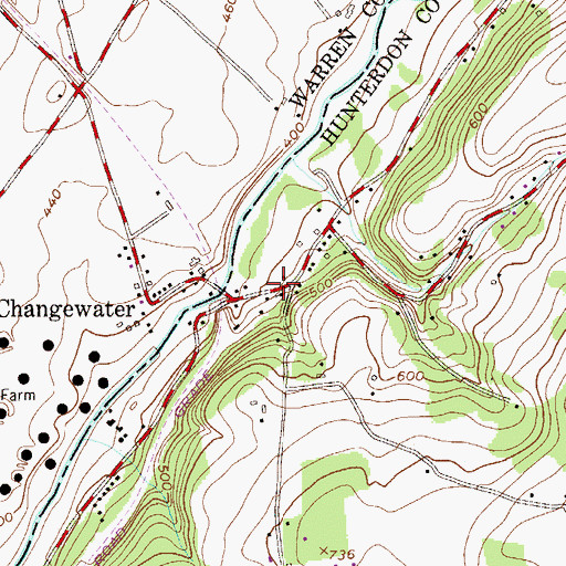 Topographic Map of Changewater United Methodist Church, NJ