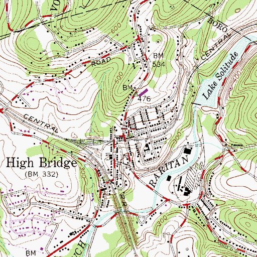 Topographic Map of High Bridge Reformed Church, NJ