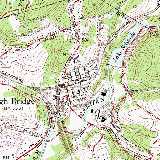 Topographic Map of High Bridge United Methodist Church, NJ