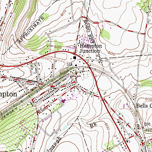 Topographic Map of Saint Ann's Catholic Church, NJ