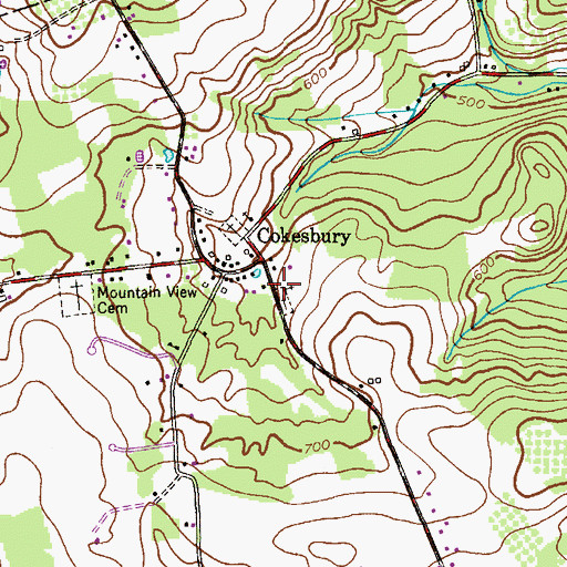 Topographic Map of Cokesbury United Methodist Church, NJ