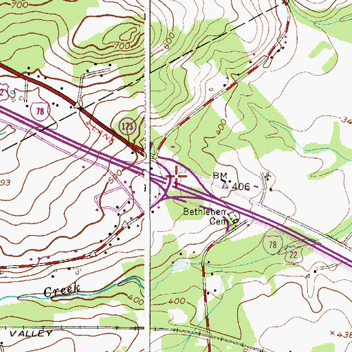 Topographic Map of Interchange 11, NJ