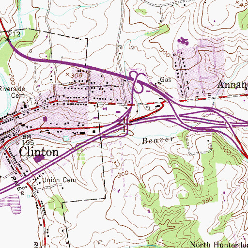 Topographic Map of Interchange 16, NJ