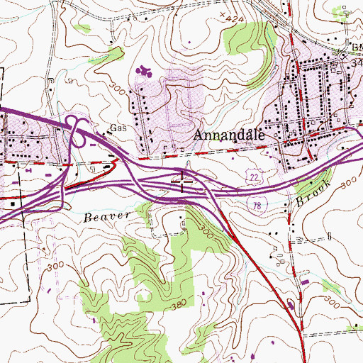 Topographic Map of Interchange 17, NJ