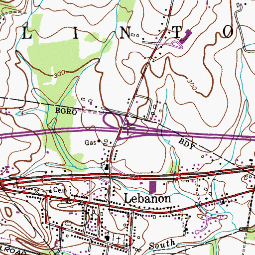 Topographic Map of Interchange 20, NJ