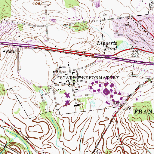 Topographic Map of Edna Mahan Correctional Facility For Women, NJ