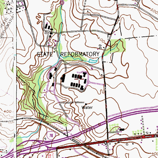 Topographic Map of Mountainview Youth Correctional Facility, NJ