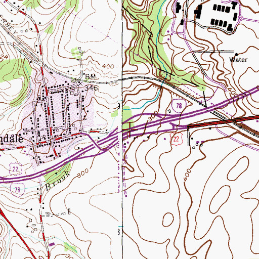 Topographic Map of Interchange 18, NJ