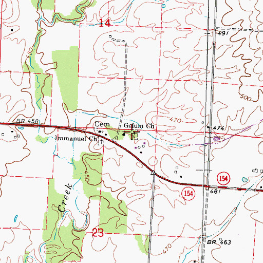 Topographic Map of Galum Cemetery, IL