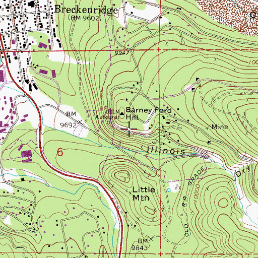 Topographic Map of Overlook Athletic Club Heliport, CO