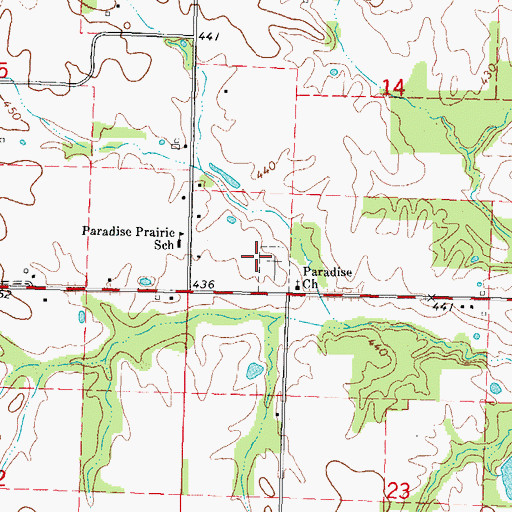 Topographic Map of Paradise Praire Cemetery, IL