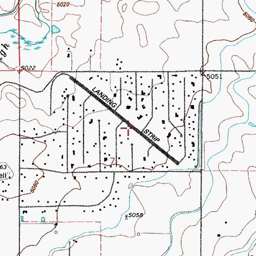 Topographic Map of Van Aire Airport, CO