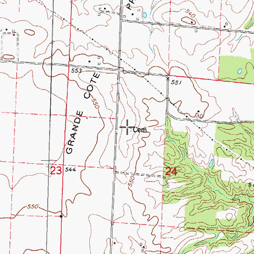 Topographic Map of Spring Hill Cemetery, IL