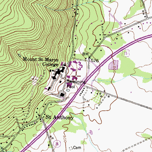 Topographic Map of Knott Academic Center, MD