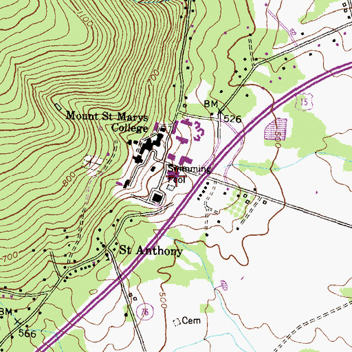 Topographic Map of Cogan Student Union Building, MD