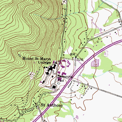 Topographic Map of Pangborn Hall, MD