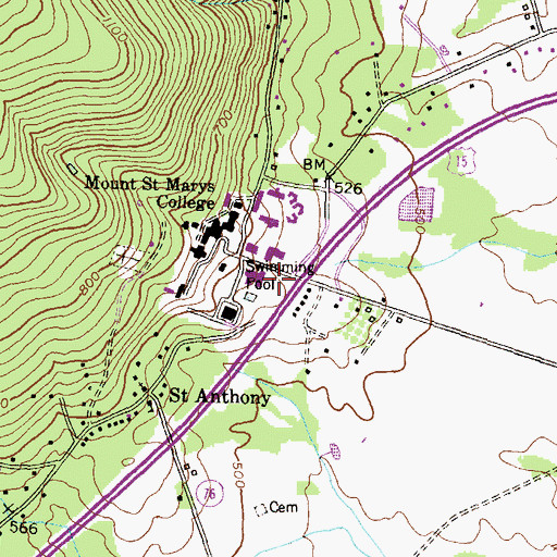 Topographic Map of Marion Burk Knott Auditorium, MD