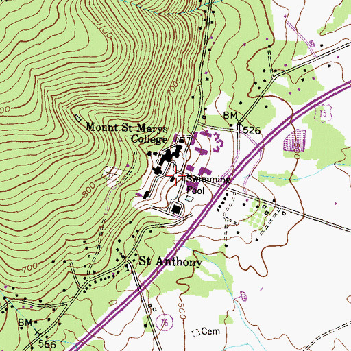 Topographic Map of Flynn Hall, MD