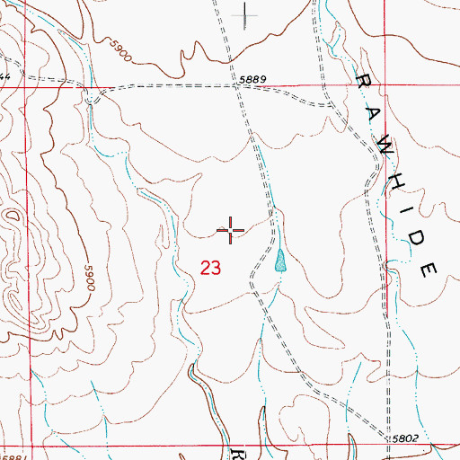 Topographic Map of Rawhide Strip (historical), CO