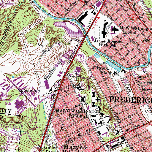 Topographic Map of Jepson Science Center, VA