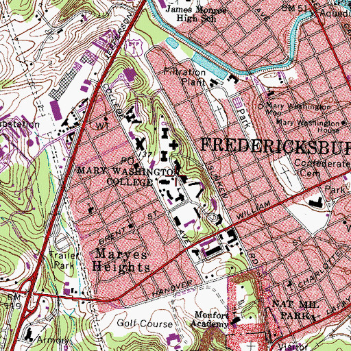 Topographic Map of Madison Hall, VA