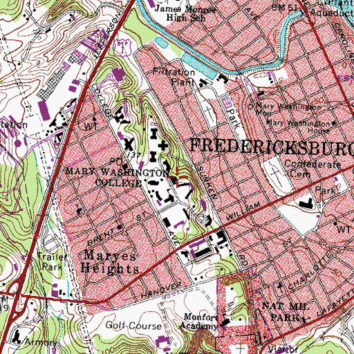 Topographic Map of Trinkle Hall, VA